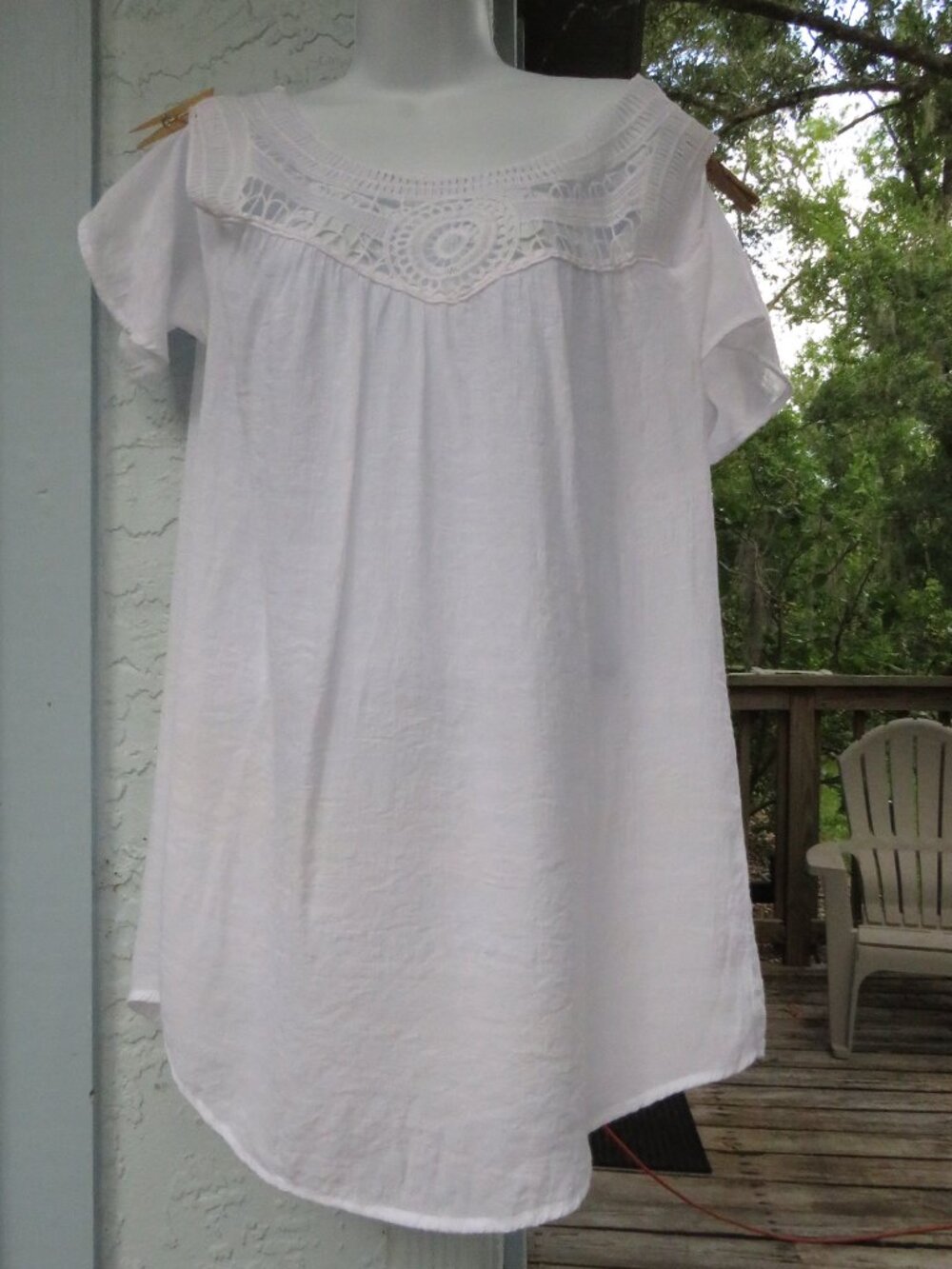 Catalina Womans Large Embroidered Off Shoulder Tunic Shirt